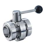 Double articulated butterfly valve