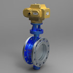 Electric flange three partial hardness seal butterfly valve