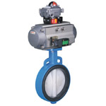 Pneumatic butterfly valve to clamp center line