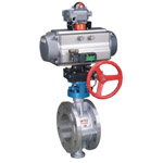 Pneumatic flange three partial hardness seal butterfly valve