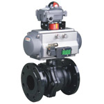 Pneumatic flanged ball valves