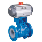 Pneumatic rubber fluorine flanged ball valves