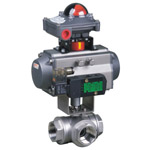 Pneumatic tee nene thread ball valve